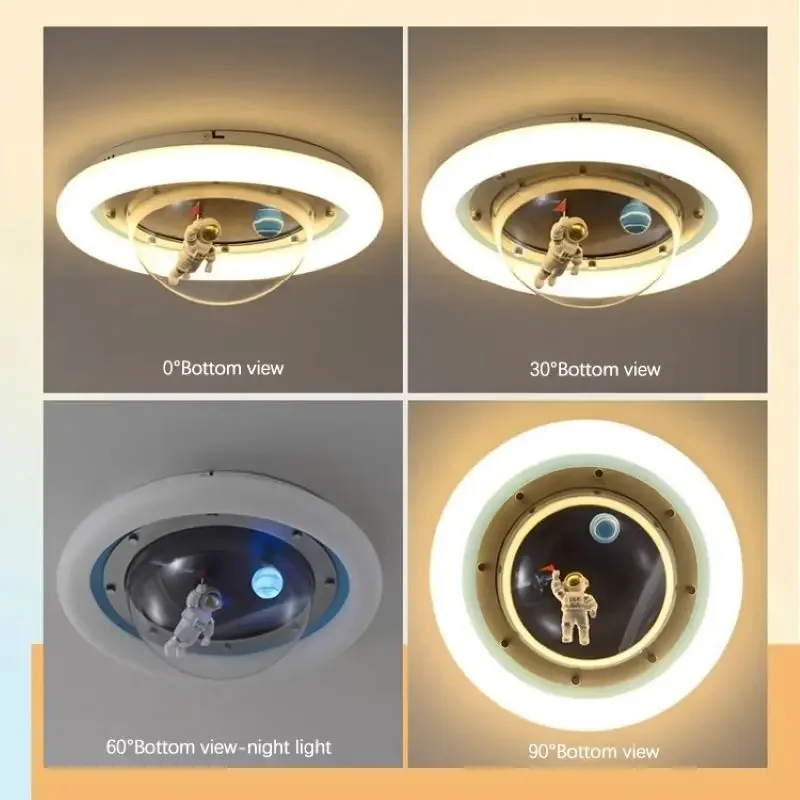 SANDYHA LED كارتون رائد الفضاء ضوء السقف للأطفال حماية العين ديكور غرفة الحضانة الأولاد غرفة نوم دراسة الإضاءة #1