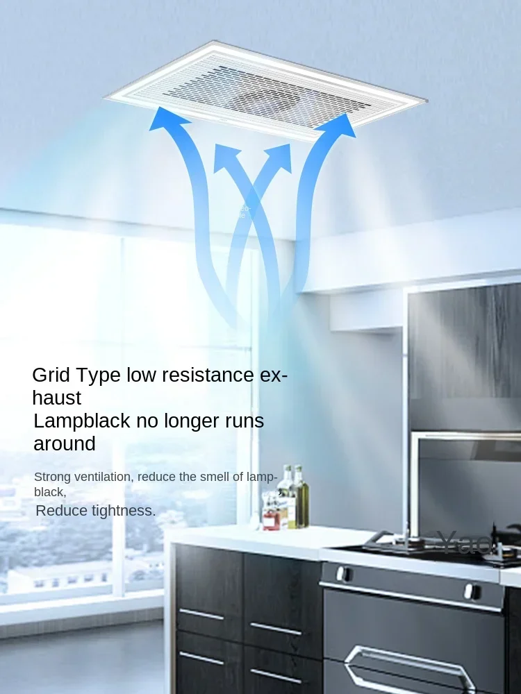 إضاءة سقف متكاملة للمطبخ، مروحة تكييف هواء للمرحاض، مروحة تهوية قوية ورقيقة للغاية