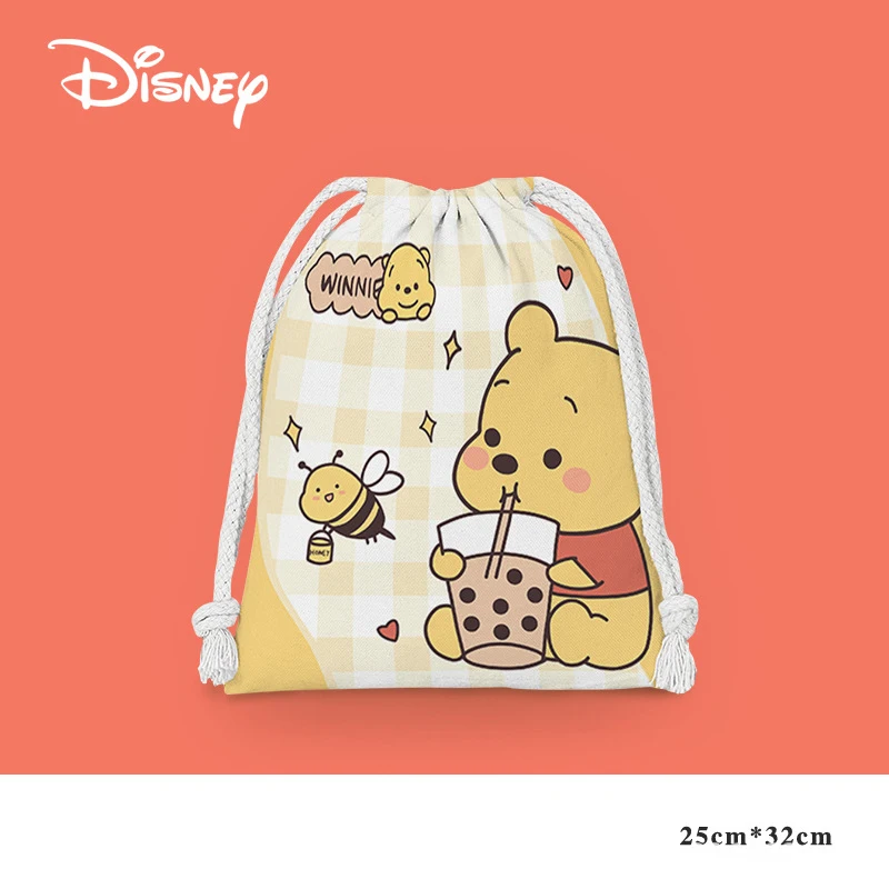 Disney Drawstring Bag Pooh Bear Bag Winnie the Pooh Storage Bag Creative Gift Portable Wash Bag Party Decor Kids Birthday Gifts