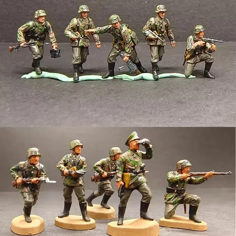 

1/72 Scale 5pcs Resin German Soldiers Action Figures Model Toy DIY Plane Tank Scene Accessory Collection Display Dolls Fan Gift