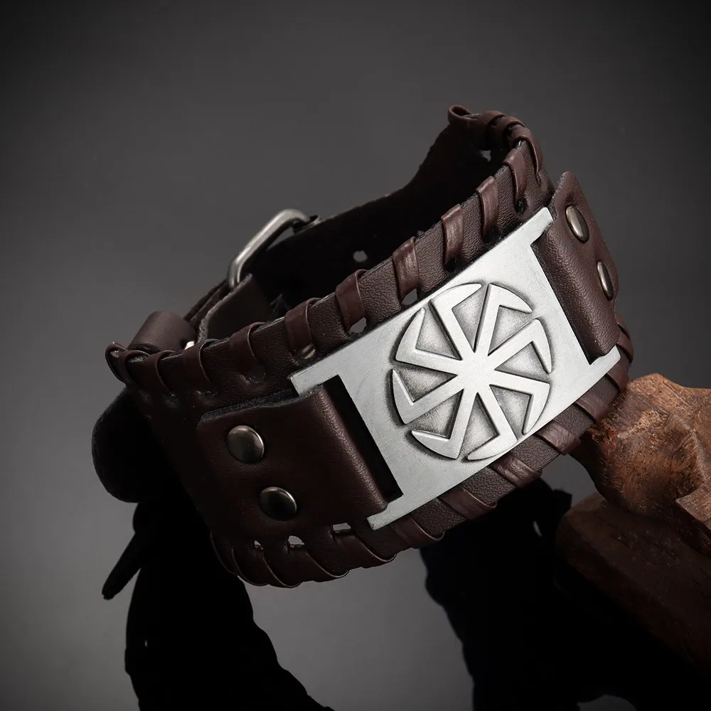 2025 Totem Design Nordic Lucky Compass Bracelet Viking Men's Bracelet New Trendy Fashion Leather Woven Accessories Party Jewelry view 3