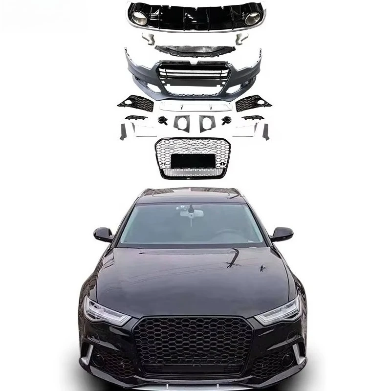 

STLF Body Kits Genuine Body Parts Front Rear Car Bumper for A6 Travel Modified RS6 Body Kits With Grille Rear Lip Exhaust Pipe