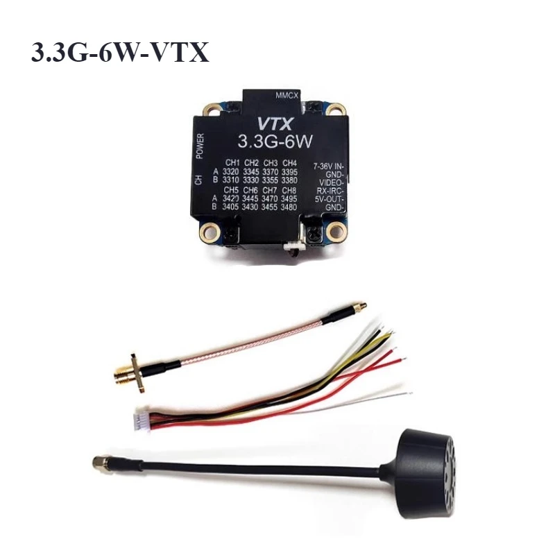 3.3G 4W/6W FPV VTX VRX 송수신기 16CH 아날로그 비디오 전송 모듈 (FPV 레이싱 드론 장거리 고출력용)