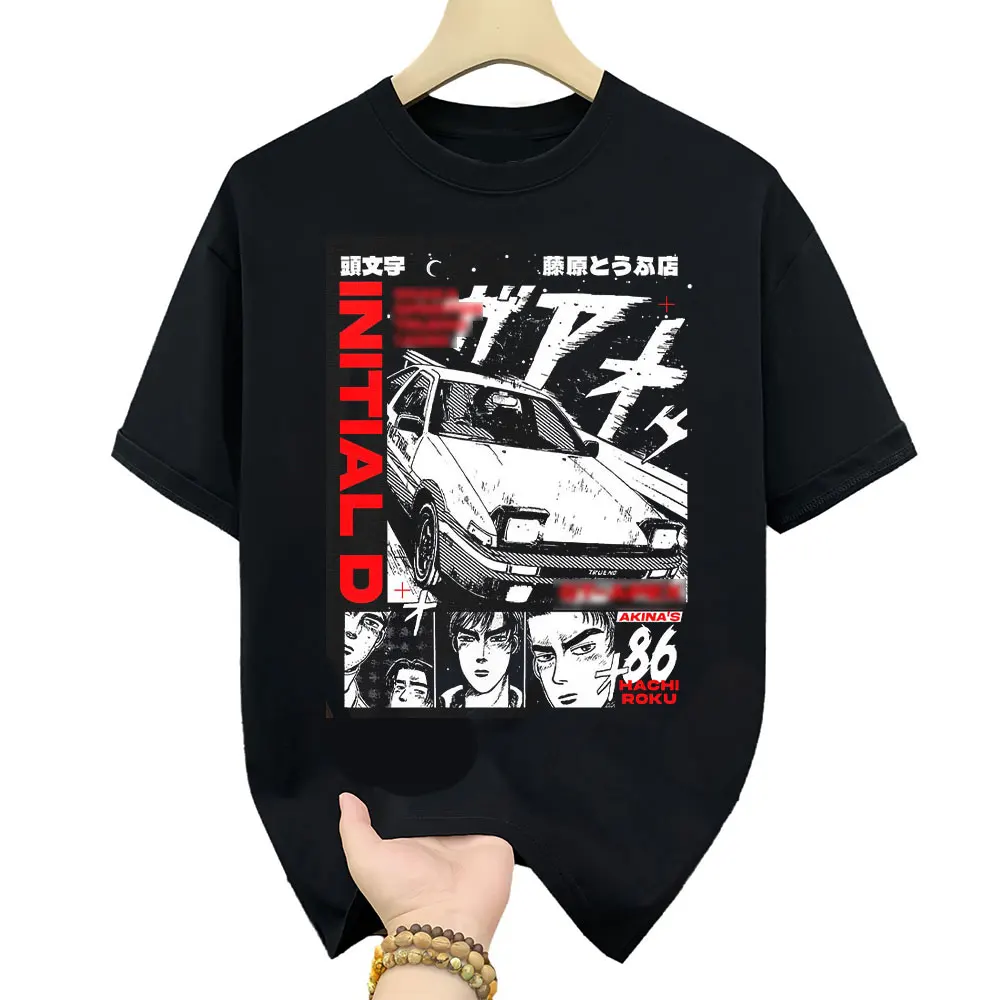 

0126 Initial D - Retro Mountain Drift Racing Manga Gift T shirt Street Racer Anime print Graphic clothes All size Tops S-6XL