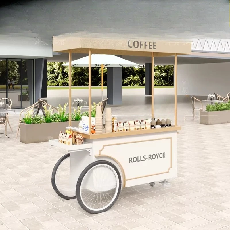 

Iron flower car commercial street promotion cart coffee mobile sales car Internet celebrity market stall independent signboard
