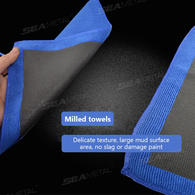 SEAMETAL Magic Clay Towel for Car Detailing – 1/2PCS Blue Clay Cleaning Cloths for Auto Care 2