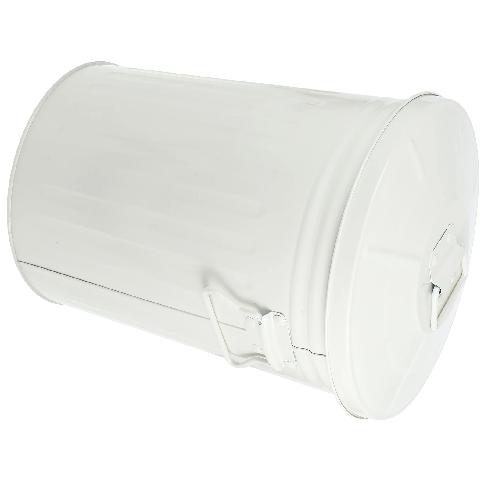 

1pc Metal Trash Can Round Large Opening Strong Capacity Simple Design For Kitchen Bathroom Office Indoor Outdoor Use Rustic