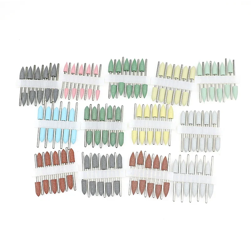 10pcs Rubber Polishers Resin Base Acrylic Polishing Burs Teeth Whitening Tool Silicone Dental Materials