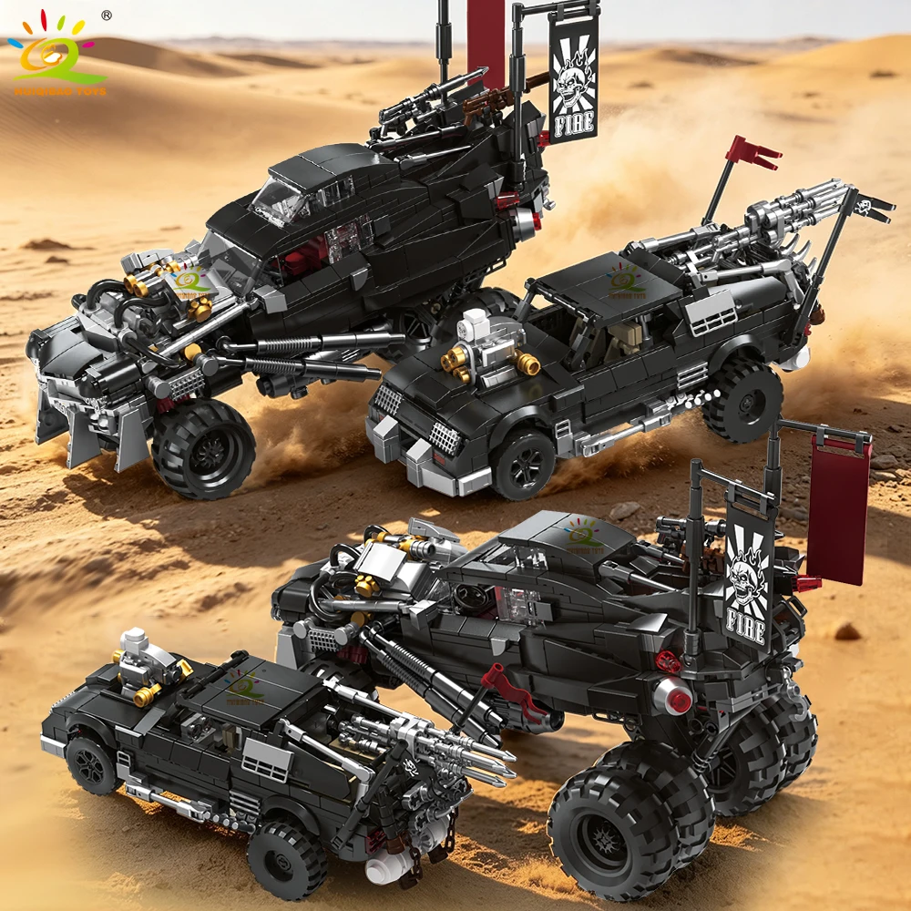 HUIQIBAO 1726PCS Post-apocalyptic Off-Road Vehicle Building Blocks Set 2 Styles Wasteland Buggy Monster Truck Pickup Car Model