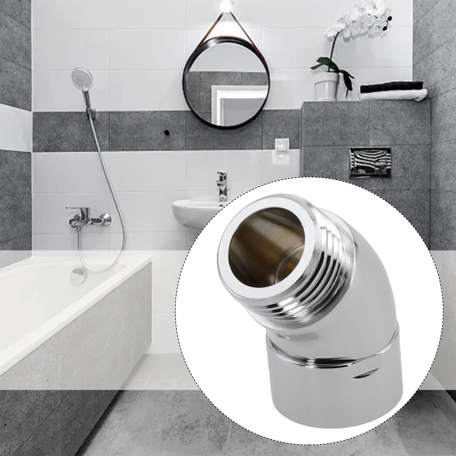 G1/2 Shower Elbow Adapter Hand Shower Top Spray Elbow Chrome Nozzle Adapter Shower Head Connector Bathroom Accessories