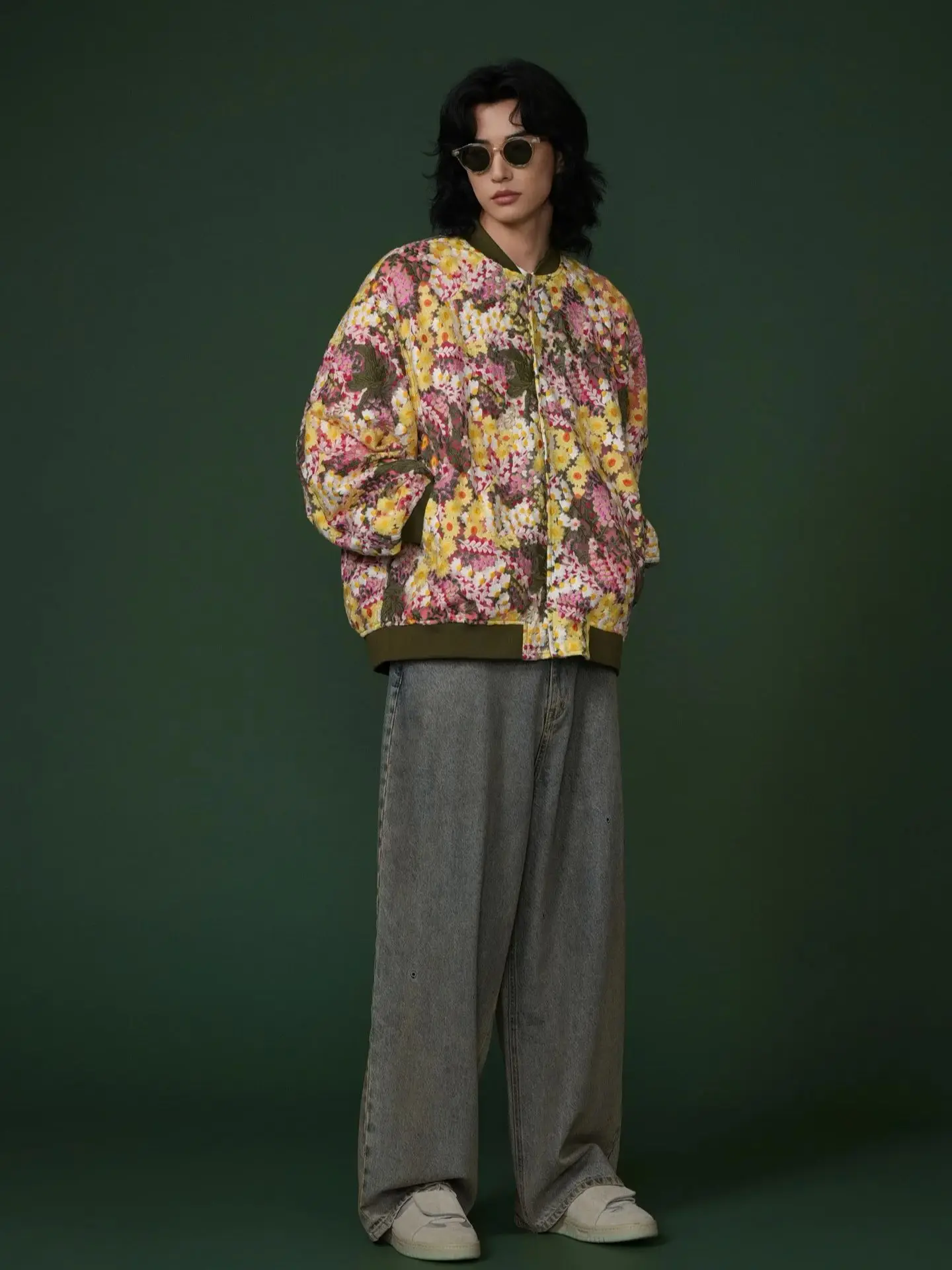 

Retro American Heavy Wash Embroidered Loose Wide Leg Jeans Nostalgic Style Casual Comfortable Fit Jeans