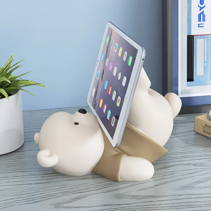 Bear Tablet Mobile Phone Holder, iPad iPhone Decoration, Study Office Computer, Desktop Ornaments, Birthday Gift for Friends