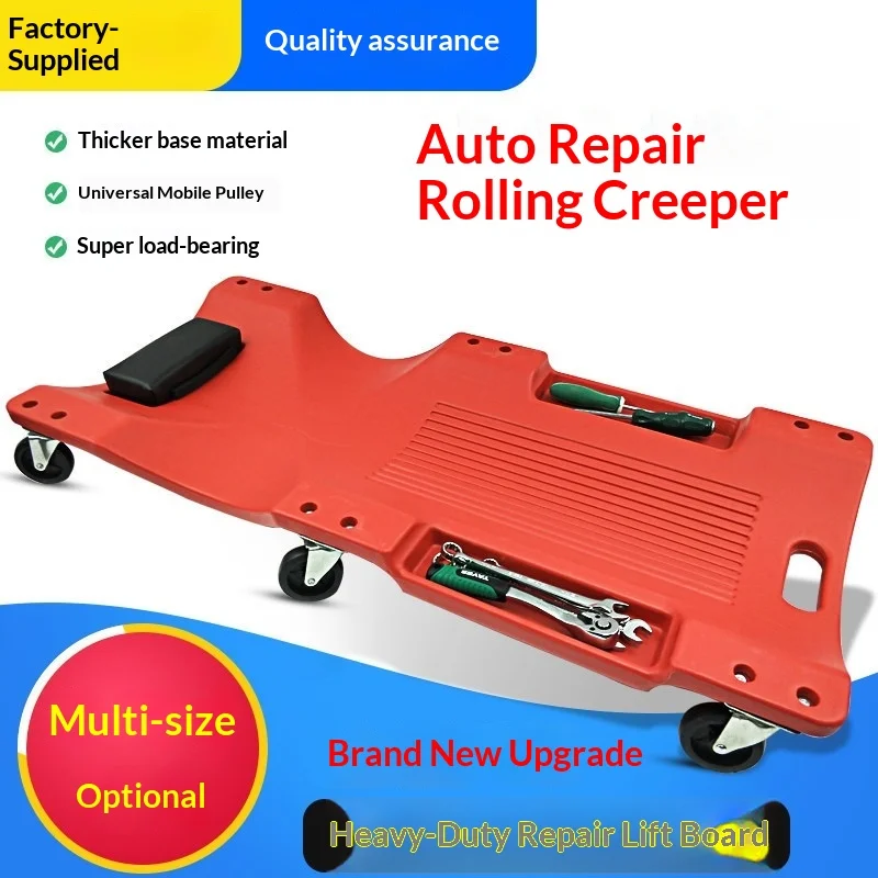 

Repair Board Car Mechanic Creeper Heavy Duty Low Profile Rolling Creeper Board Adjustable Headrest 6 Swivel PU Wheels Foldable