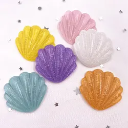 Resin Colorful Glitter Paillette 3D Big Shell Flatback Rhinestone Scrapbook DIY Home Figurines Decoration Crafts OH72