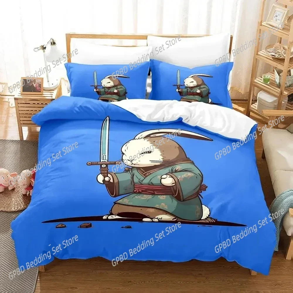 Samurai Rabbit Usagi Chronicles 3D NEW Duvet Cover Pillowcase Bedding Set Adult Boy Girl Bedroom Decoration Single Double Large