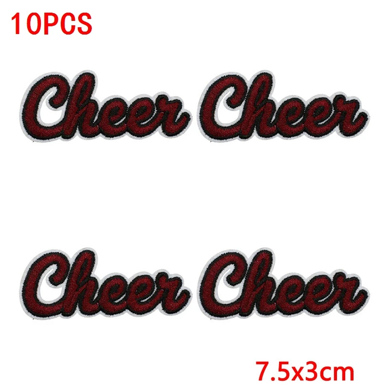10 Stück Cheerleading-Pailletten-Stern-Aufnäher zum Aufbügeln für Kleidung, Cheer-Schleifen-Herz-Applikationen für Jacken, DIY – Detail 33