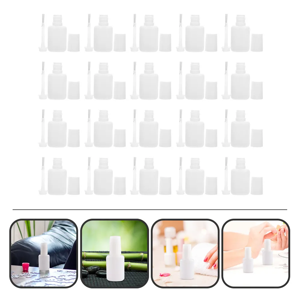 

20Pcs Empty Nail Varnish Bottles Lightweight Leak-Proof Plastic Bottle for Nail Polish Repacking Mixing DIY Colors Manicure Tool