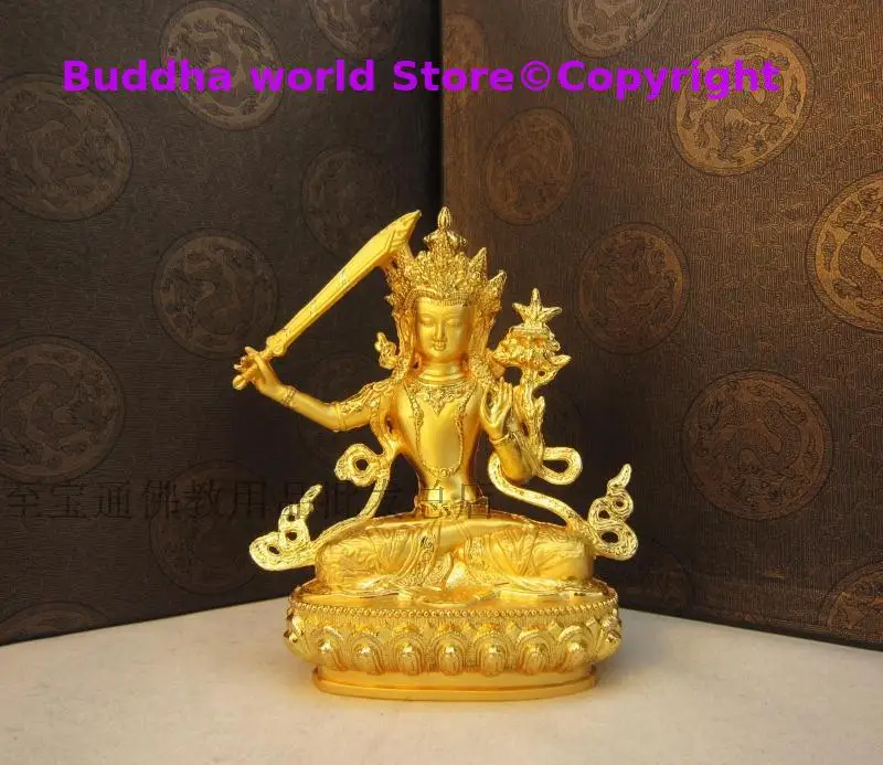 Buddhist supplies GOOD HOME OFFICE CAR SHOP worship buddha statue Exorcise evil spirit Bring good luck gold buddha copper statue