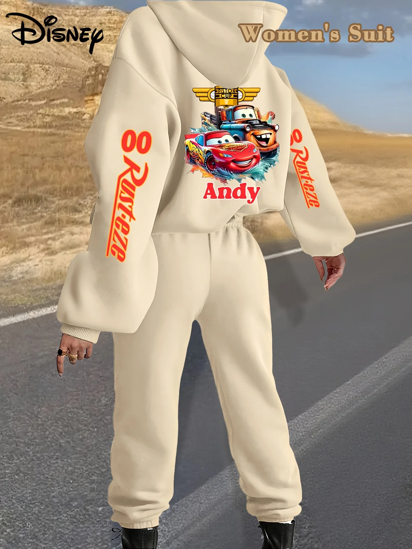 Nuova collezione Disney Cars Set con cappuccio autunno/inverno dolce e fresco Taglie forti Donna adulta Uomo Moda sportiva da strada