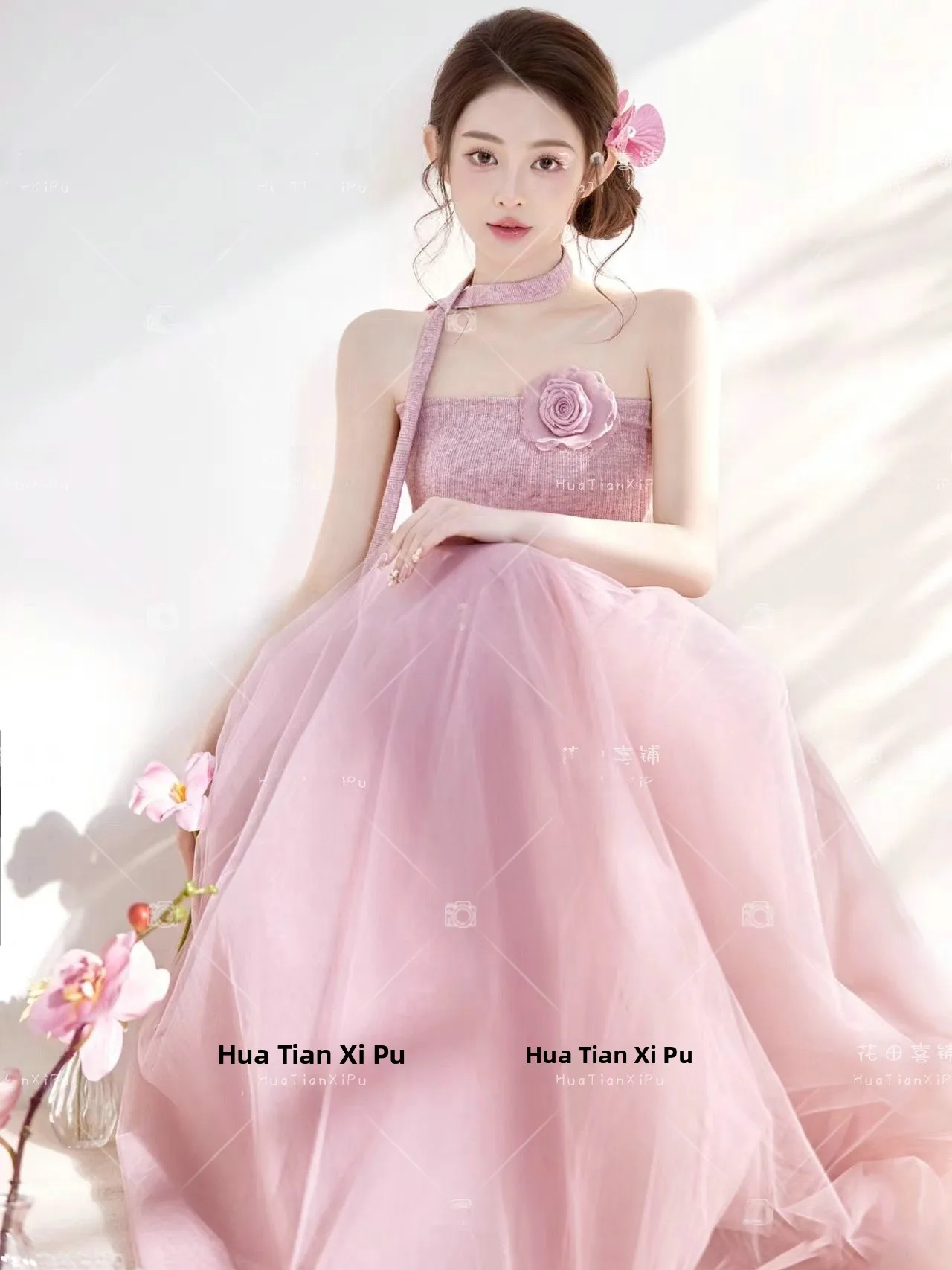 

Romantic Spring New Orchid Photography Clothes Pure Desire Style Girl Art Photo Portrait Photography Costume