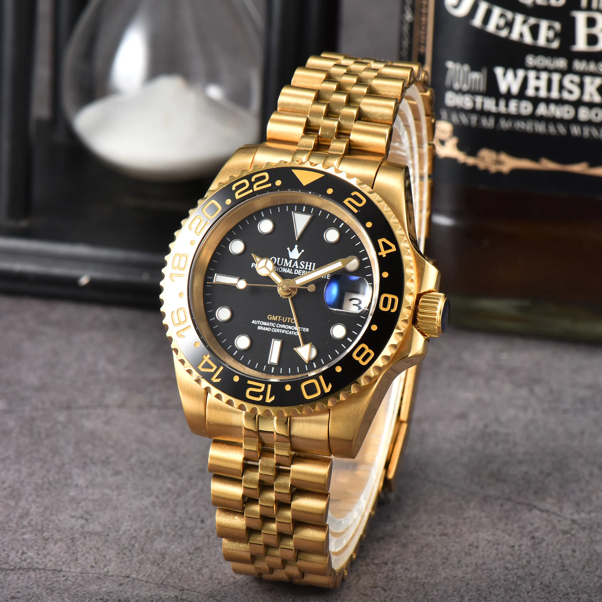 40mm NH GMT 34 Movement 10bar waterproof GMT Men\'s Automatic Mechanical watch Sapphire glass waterproof 316L stainless steel