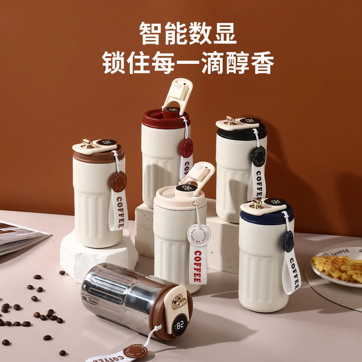 

450Ml Intelligent Display Temperature Insulated Cup Large Capacity Water Bottle Coffee Tumbler Stainless Steel Thermo Drinkware