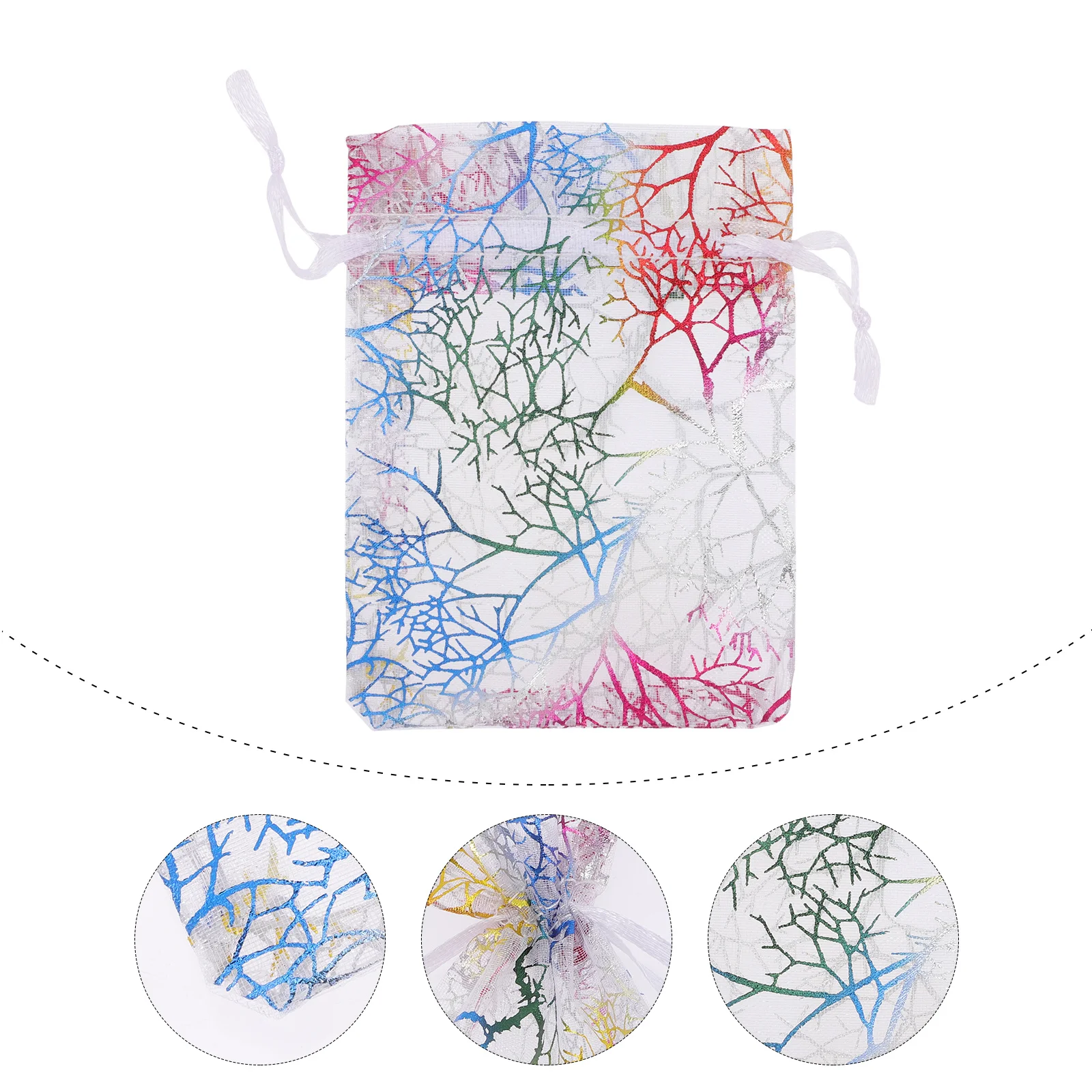 

100Pcs Organza Gift Bags Colorful Gold Stamping Drawstring Pouches Wedding Party Small Jewelry Storage Bags Drawstring Pouches