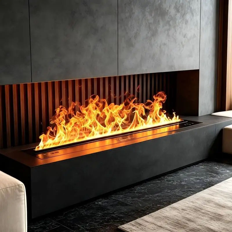 Built-In Water Vapor Fireplace 180cm,Frameless,effect fireplace mist technology firebox,Multi-Color,App Control,Timer firepit view 2