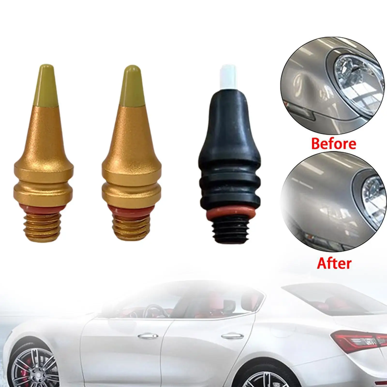 

Automotive Dent Puller Tabs Paintless Repair Tool Tap Down Rod Tip Set for Car Body Dent Extraction
