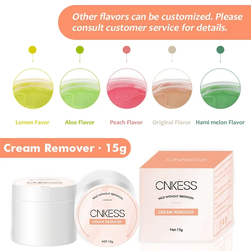 Professional Cream Remover for Eyeslashes Cnkess Bulk 5G 15G Peach Scented Lash Glue Removal Adhesive Remover Cream Makeup Tools