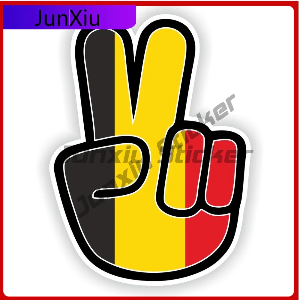 

Belgium Flag Hand Peace Victory Vinyl Waterproof Stickers Cars Decals Motorcycle Stickers Bumper Moto Window Funny Refit Decora