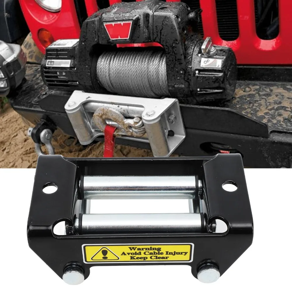 4-Way Roller Design Winch Roller Fairlead 4.96 Inch Bolt Centers 126mm Bolt Centers Cable Guide 2000LB Load Capacity
