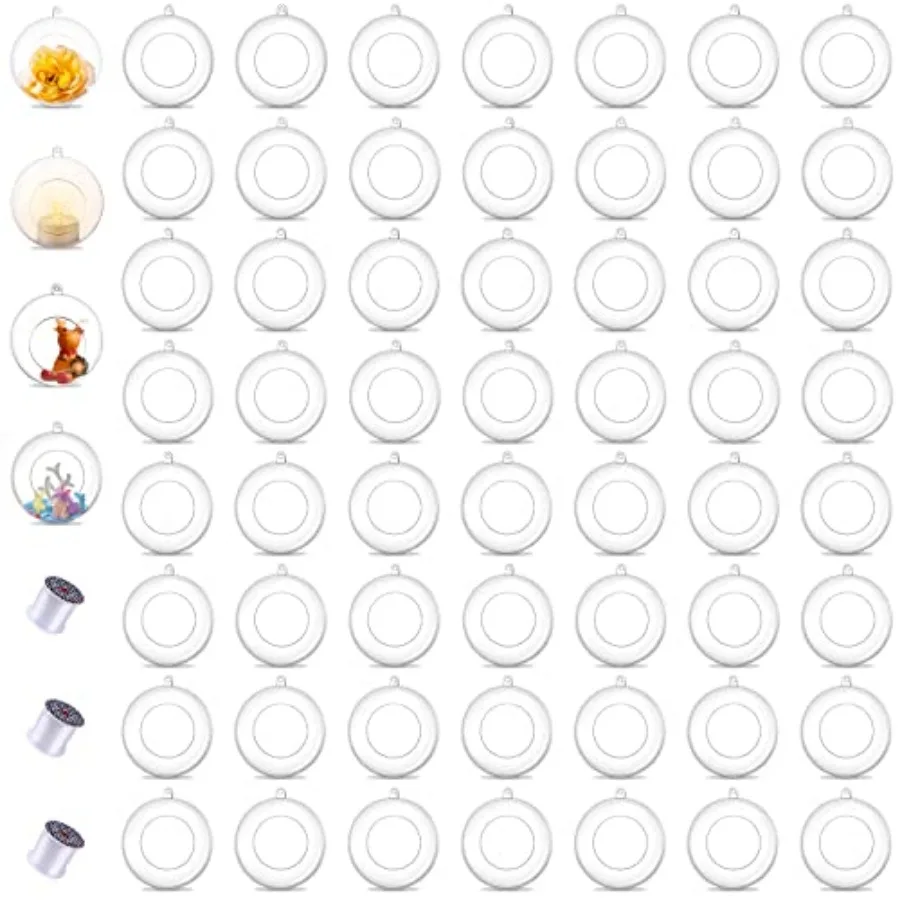 

Подсвечники-шары акриловые наполняемые: оптовые подвесные шары-лампочки для чайных свечей 3,15 дюйма, наполняемые украшения для вечеринок, свадеб, центральных композиций