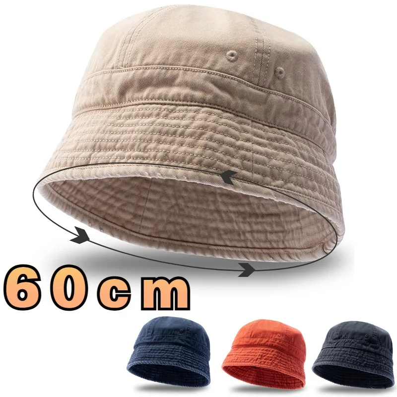 

Japanese New Short-brimmed Bucket Hats Women Summer Big Size 60cm Sun Hat Men Sunscreen Bob Cap Korean Versatile Fisherman Caps