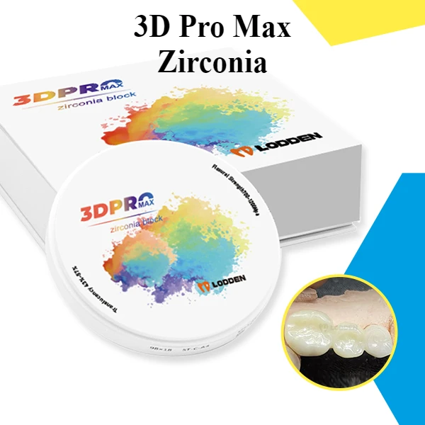 

Lodden 3D PRO MAX Стоматологический циркониевый блок Многослойный Vita16 Цвет для CAD CAM 98 мм открытая система