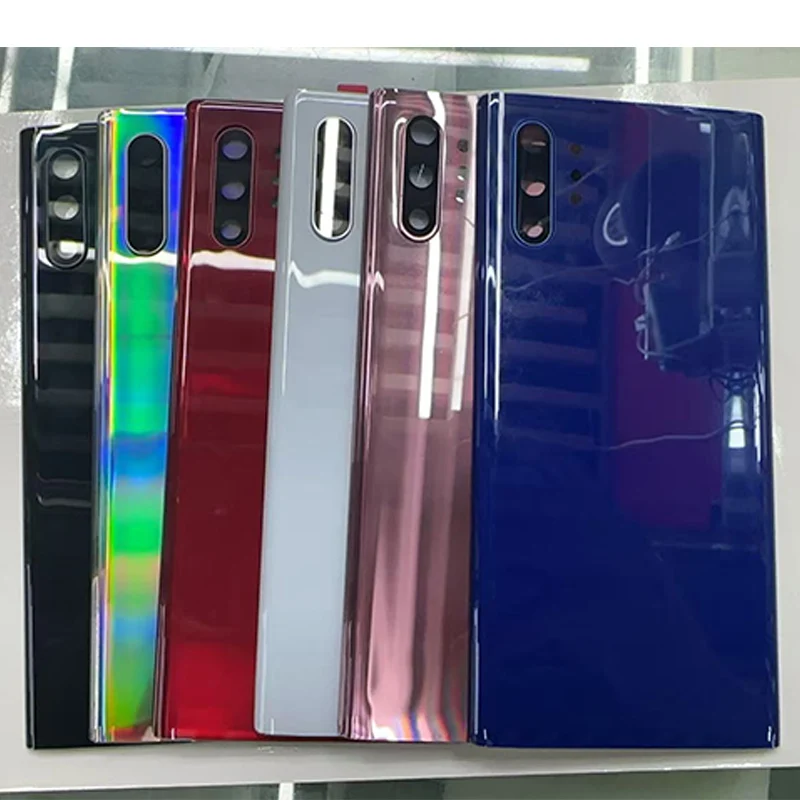 

Корпус Note10 Plus для Samsung Galaxy Note 10 Plus N976 N975, задняя крышка аккумулятора, ремонт, замена задней крышки двери + объектив камеры