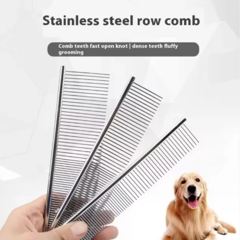 Edelstahl-Tierpflegekamm für Katzen und Hunde - Haarentfernungs- und Massage-Tool in 3 Größen - Essentielles Zubehör zur Tierhaarreinigung – Detail 4