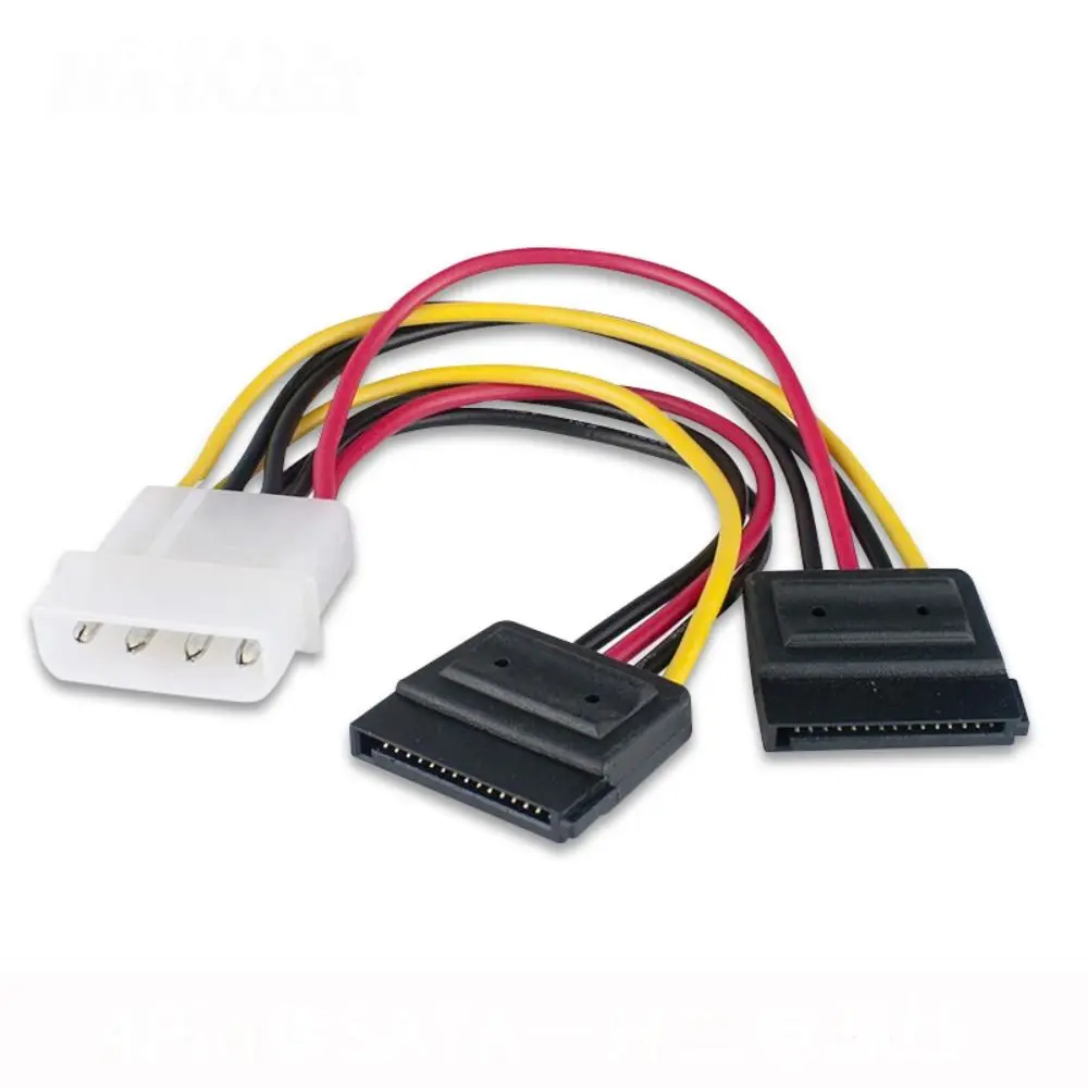 Dual Hard Drive Power Lead Splitter Y Cable, Adaptador Molex para SATA, 4 Pin de 15 Pin, 7.48 "Feminino