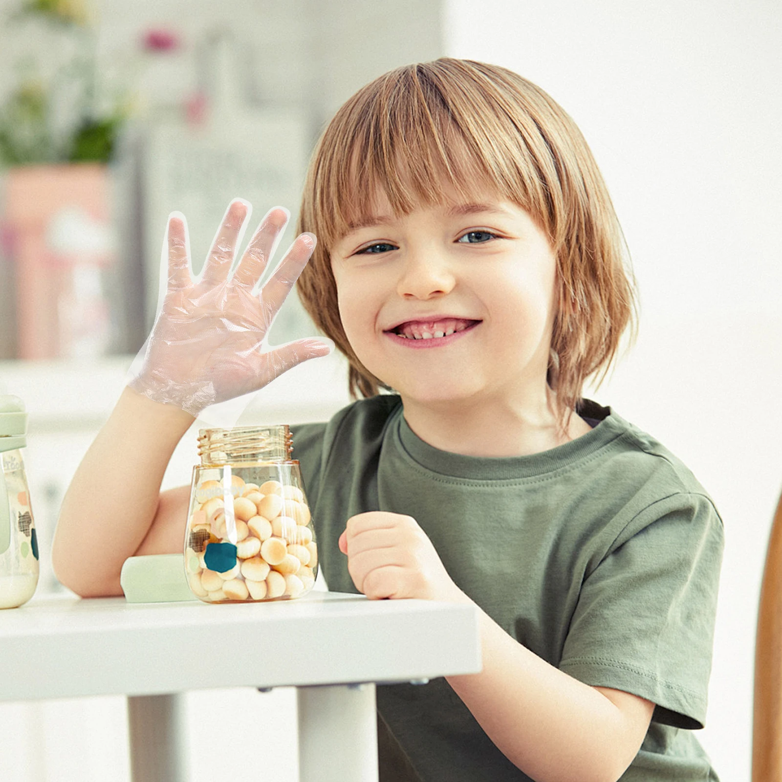 

Disposable Plastic Gloves Large Size Hand Accessories Protective Cover Kitchen Cleaning Film Work Gloves PE Material Oil