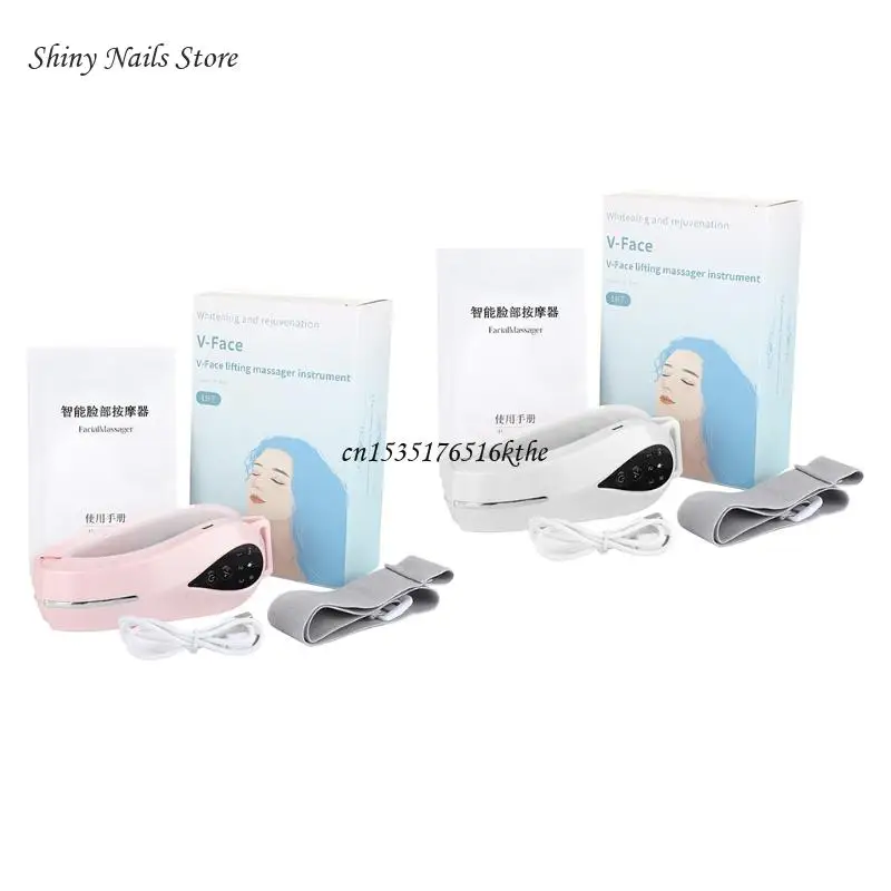 Reusable V-Face Massager Chin Lift Belt Double Chin Reducer Jaw Face Micro Current Beauty Instrument for Women Men Dropship