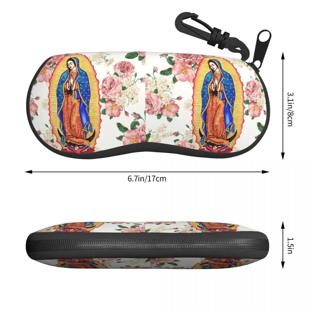 Virgin Of Guadalupe Shell Eyeglasses Case Women Men Cute Mexico Catholic Virgin Mary Glasses Case Sunglasses Box Pouch