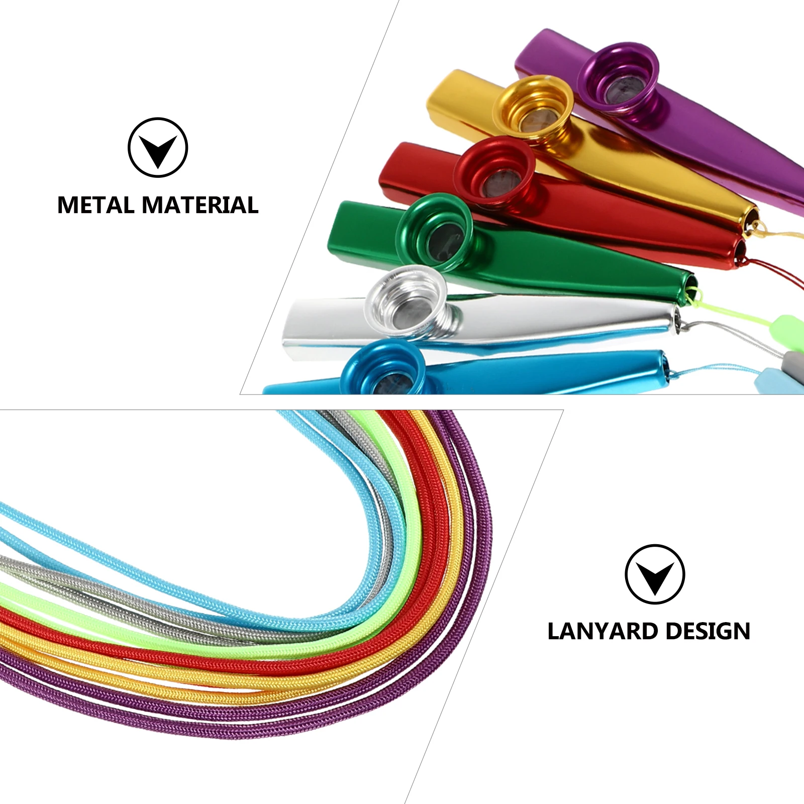 

6 pcs Kazoo Supplies Durable Musical Instrument Metal Flute Hanging Rope Kazoo Toy Toy Musical Instrument Kids Flute