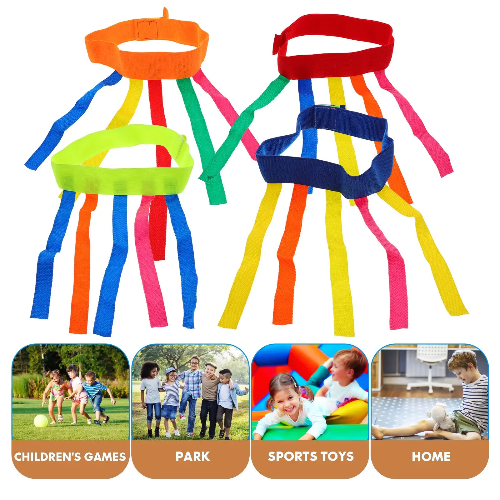 4szt Tail Catch Belts Kid Game Belts Catch Ribbons Belt Outdoor Chasing Game Catch Dance Ribbon Belt Catching Tails Party Favor