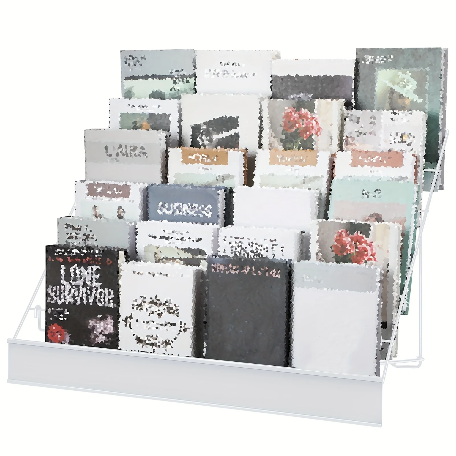 

6 Tier Wire Countertop Rack Comic Book Rack Wide Tabletop Display Magazine for Book Brochure Literature Greeting Card Shelf Holder Stand (White)