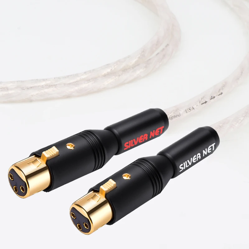 DIYLIVE HIFI xlr Audio Cable Stereo 7N OCC Gold Plated xlr plug Male to female microphone mixer Carbon fiber plug