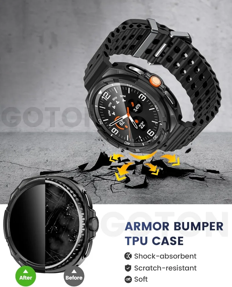 Чехол 3 в 1 + закаленное стекло + кольцо-рамка для Samsung Galaxy Watch 8 Classic 46 мм, защитный бампер из ТПУ, часы 8 классических аксессуаров