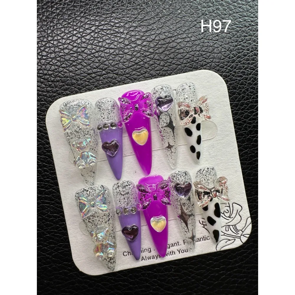 H97 Handmade Finished Wearing Nail with High Grade and Cute Removable Nails