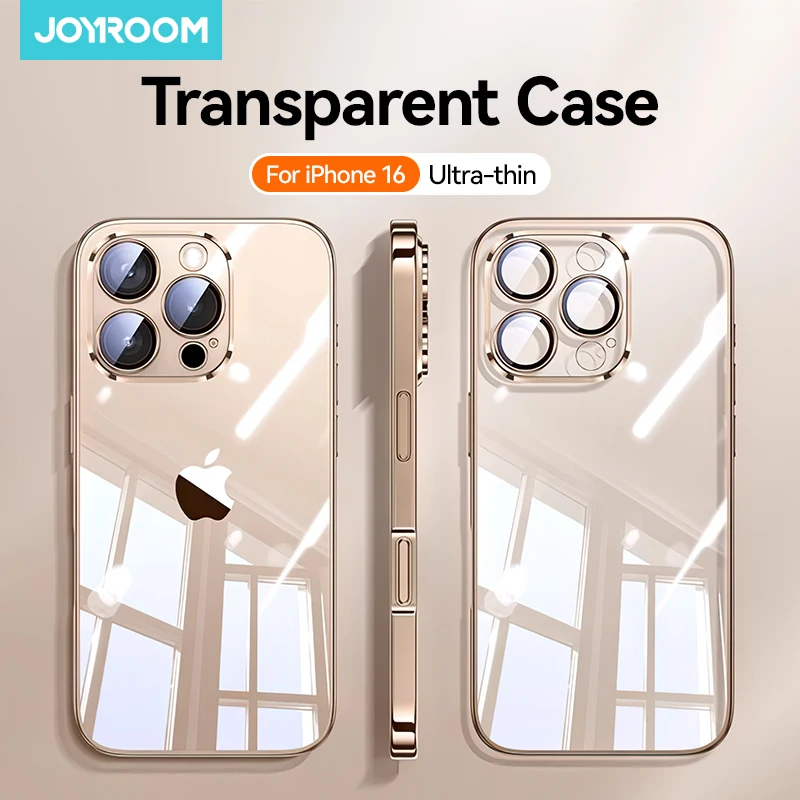 Joyroom TPU Transparent for iPhone 16 Pro Max Anti-drop Protector Cover for iPhone 1615 14 13 Pro Max With Full Lens Cover