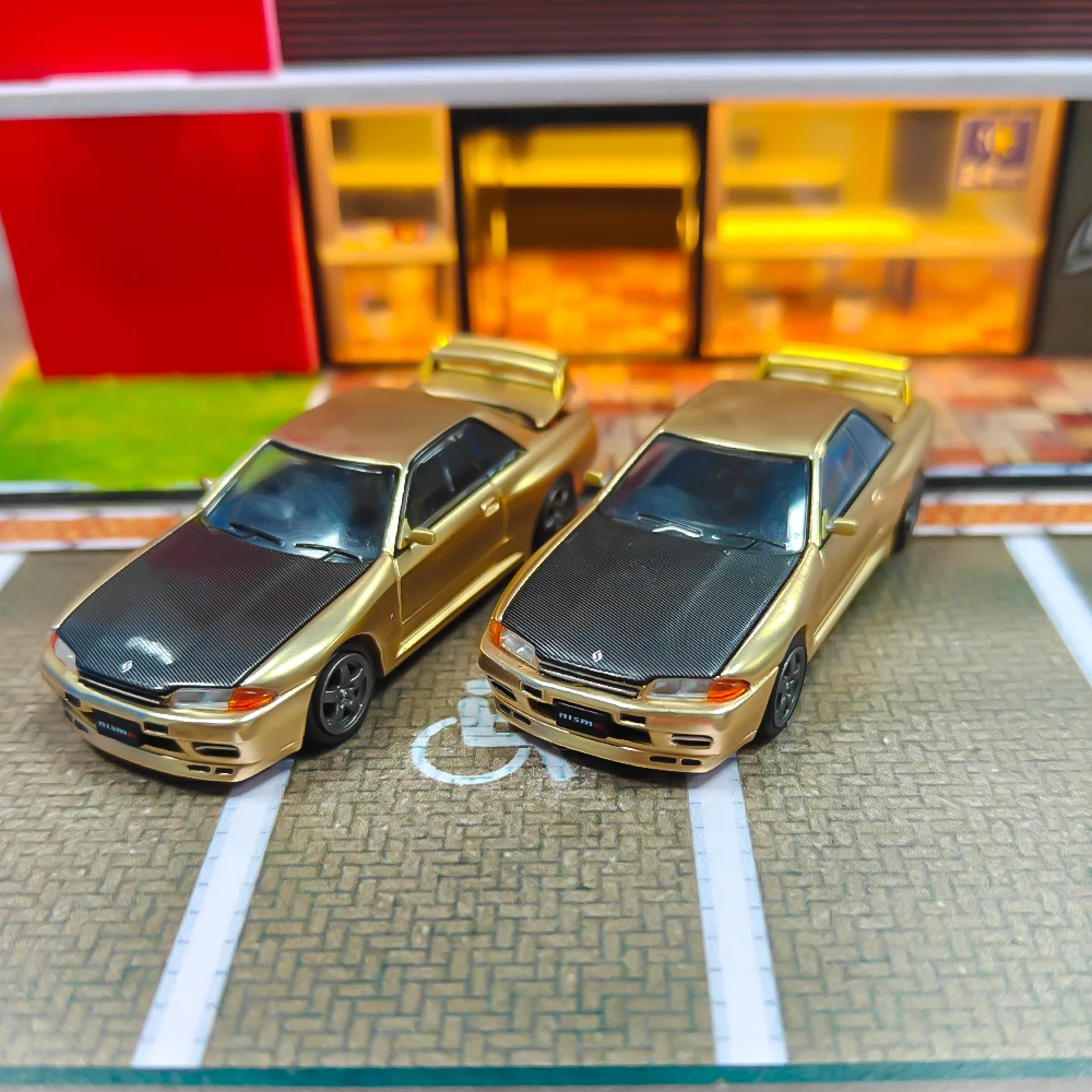 ミニ GT ダイキャスト 1:64 スケール トップシークレット GTR R32 VR32 合金シミュレーションカーモデルコレクションディスプレイスタティックペンダント（箱なし）