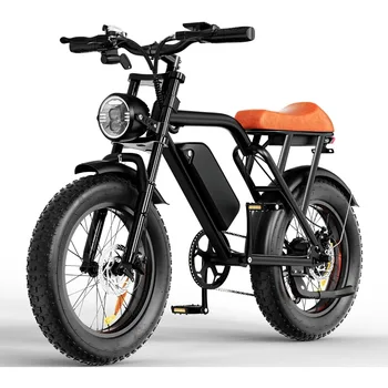 Image 1500W Moped-Style Ebike, 20" Fat Tire Electric Bike, 750WH Battery, Max 33 MPH, 40-75 Miles Range, All-Terrain Electric Bike